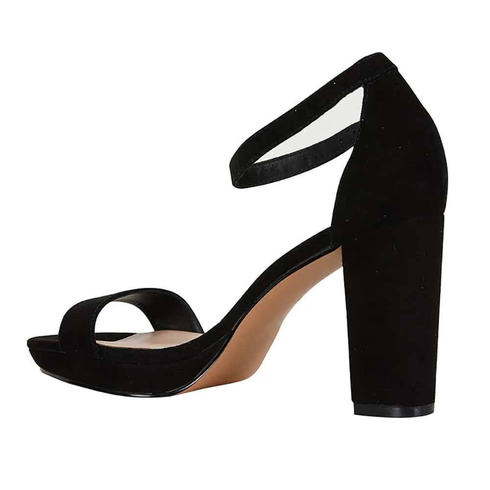 Lush Heel in Black Suede