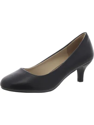 Luvly Womens Padded Insole Slip On Kitten Heels