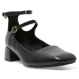 Lydia Heel in Black Leather