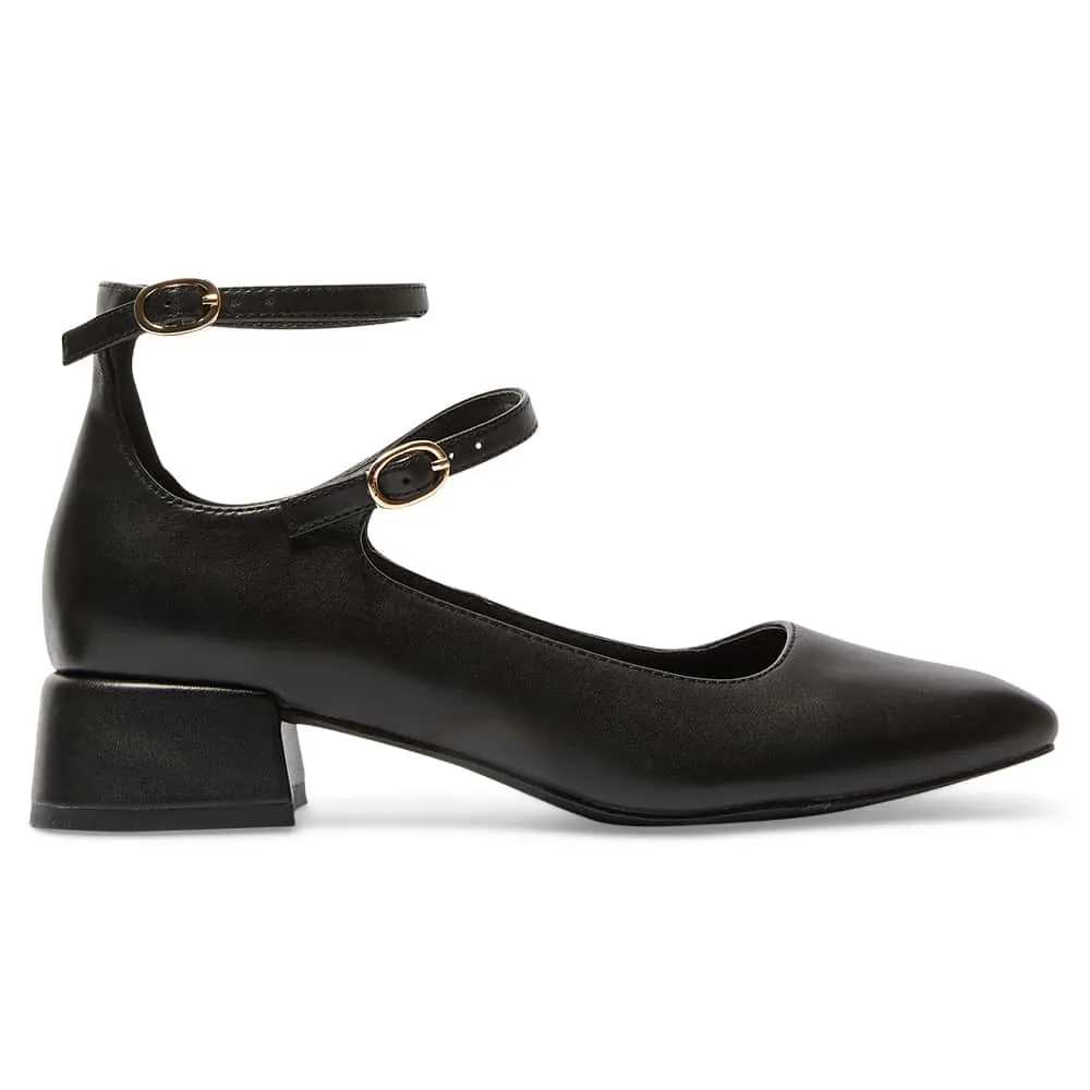Lydia Heel in Black Leather