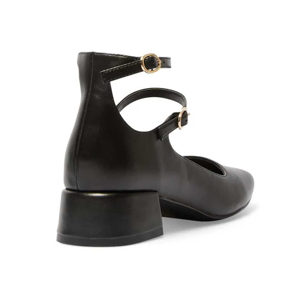 Lydia Heel in Black Leather