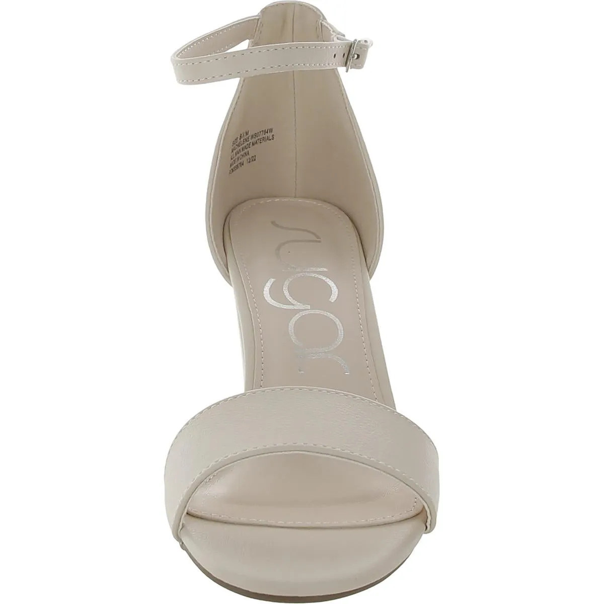 Machelene Womens Faux Leather Almond Toe Block Heels