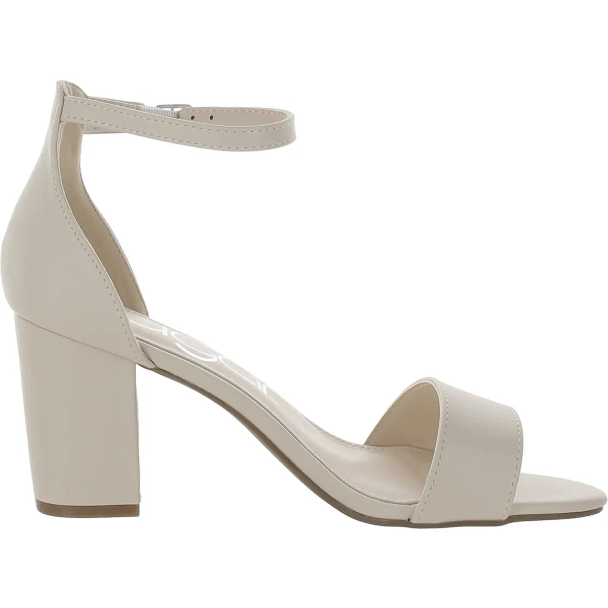 Machelene Womens Faux Leather Almond Toe Block Heels
