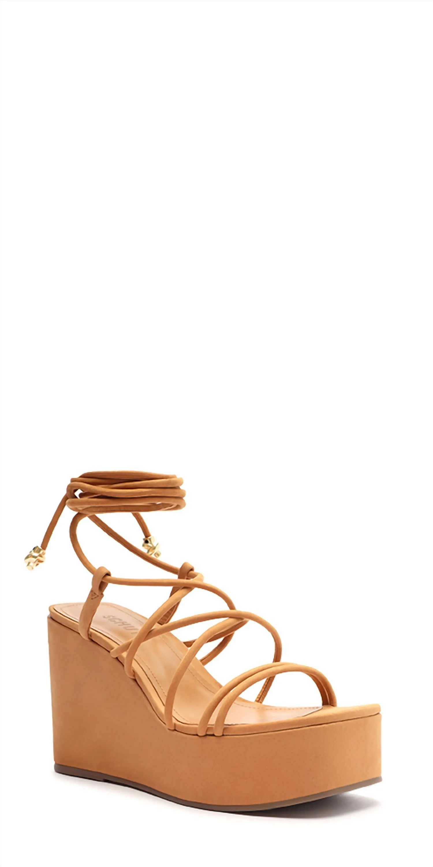 Magdalena Suede Platform Sandal In Nude Caramel