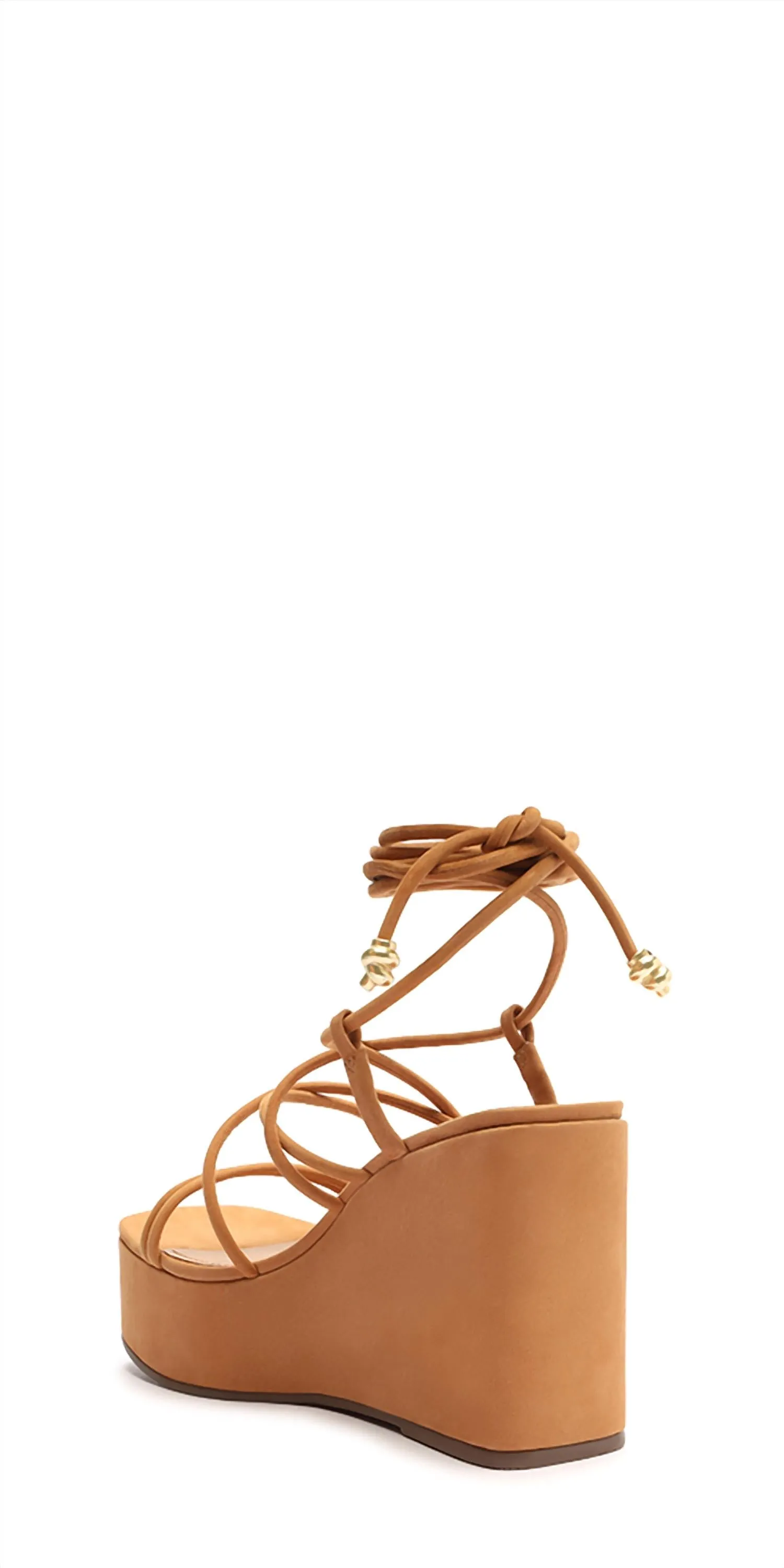 Magdalena Suede Platform Sandal In Nude Caramel