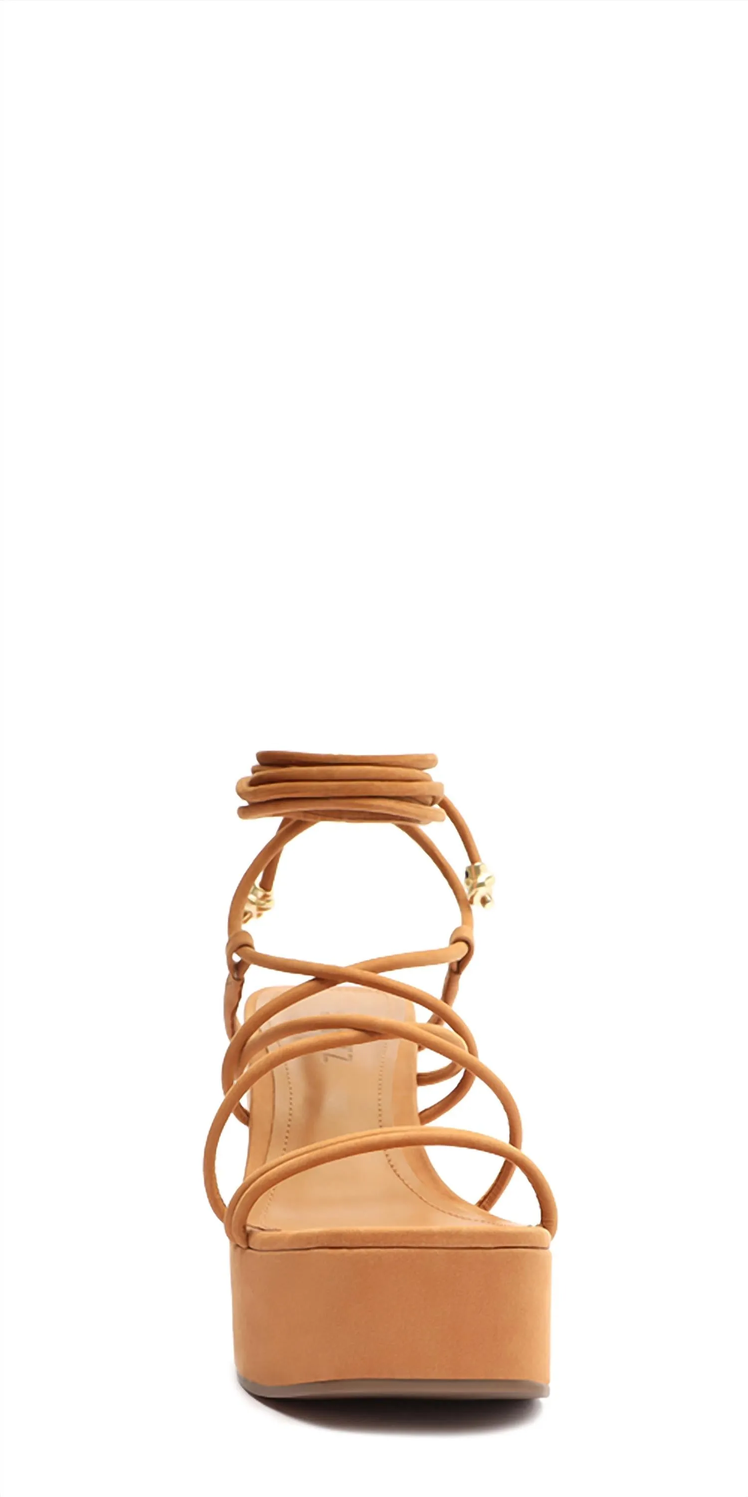 Magdalena Suede Platform Sandal In Nude Caramel