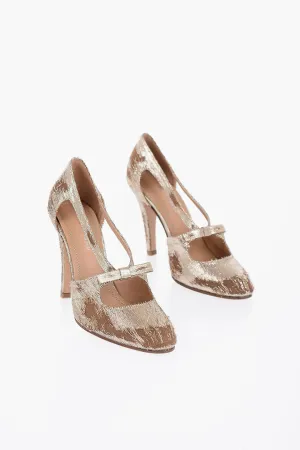Maison Margiela Vintage Effect Lurex Pumps With Cut-Out