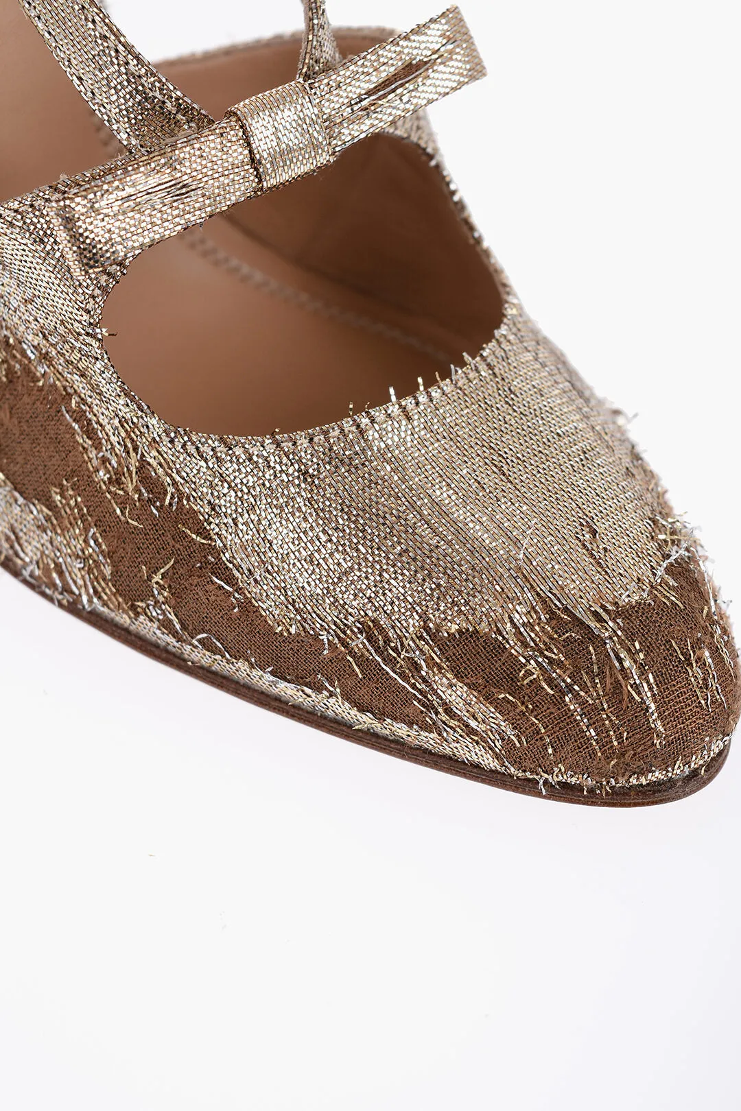 Maison Margiela Vintage Effect Lurex Pumps With Cut-Out
