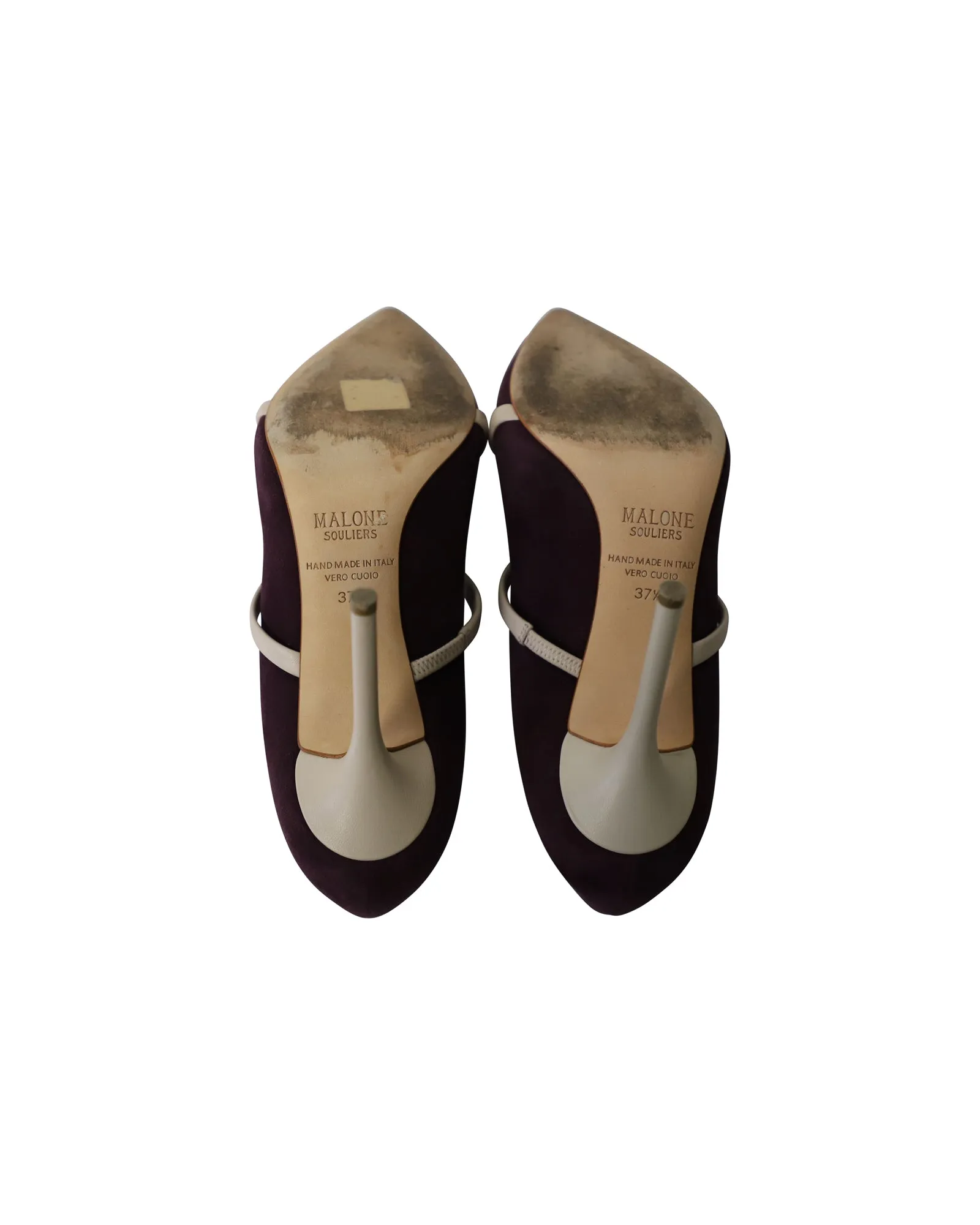 Malone Souliers Maureen Contrast Heeled Pumps in Purple Suede