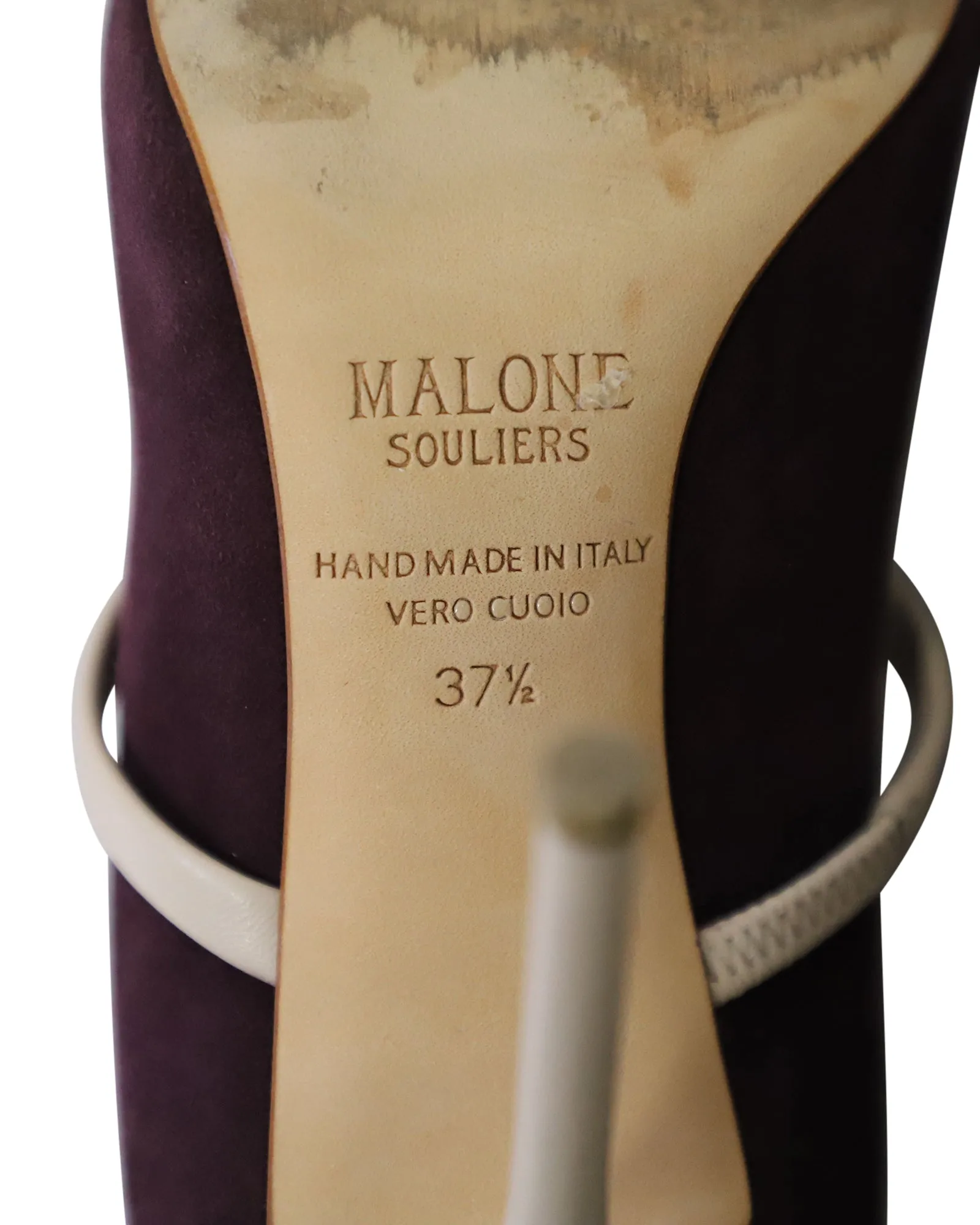 Malone Souliers Maureen Contrast Heeled Pumps in Purple Suede