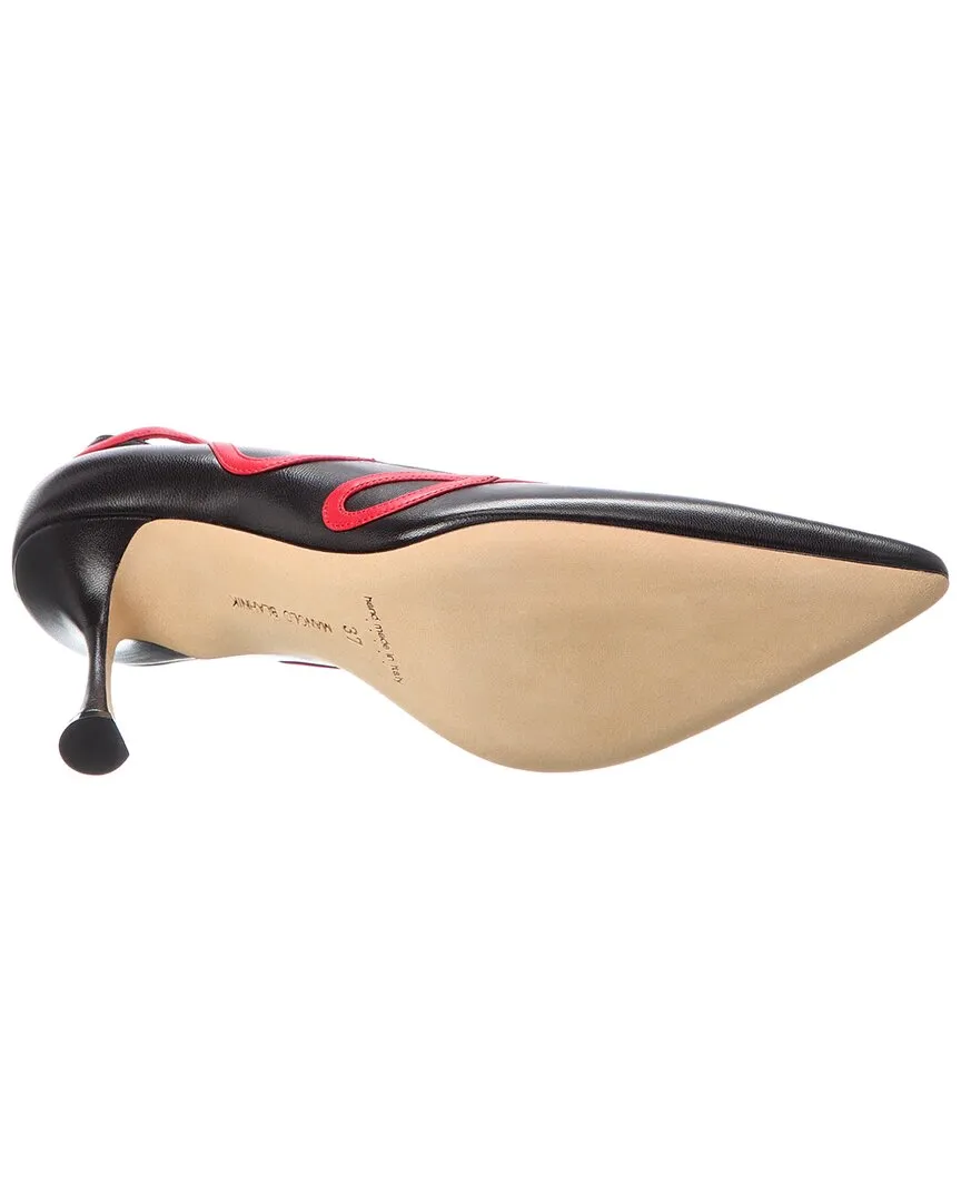 Manolo Blahnik Ansaki 90 Leather Pump