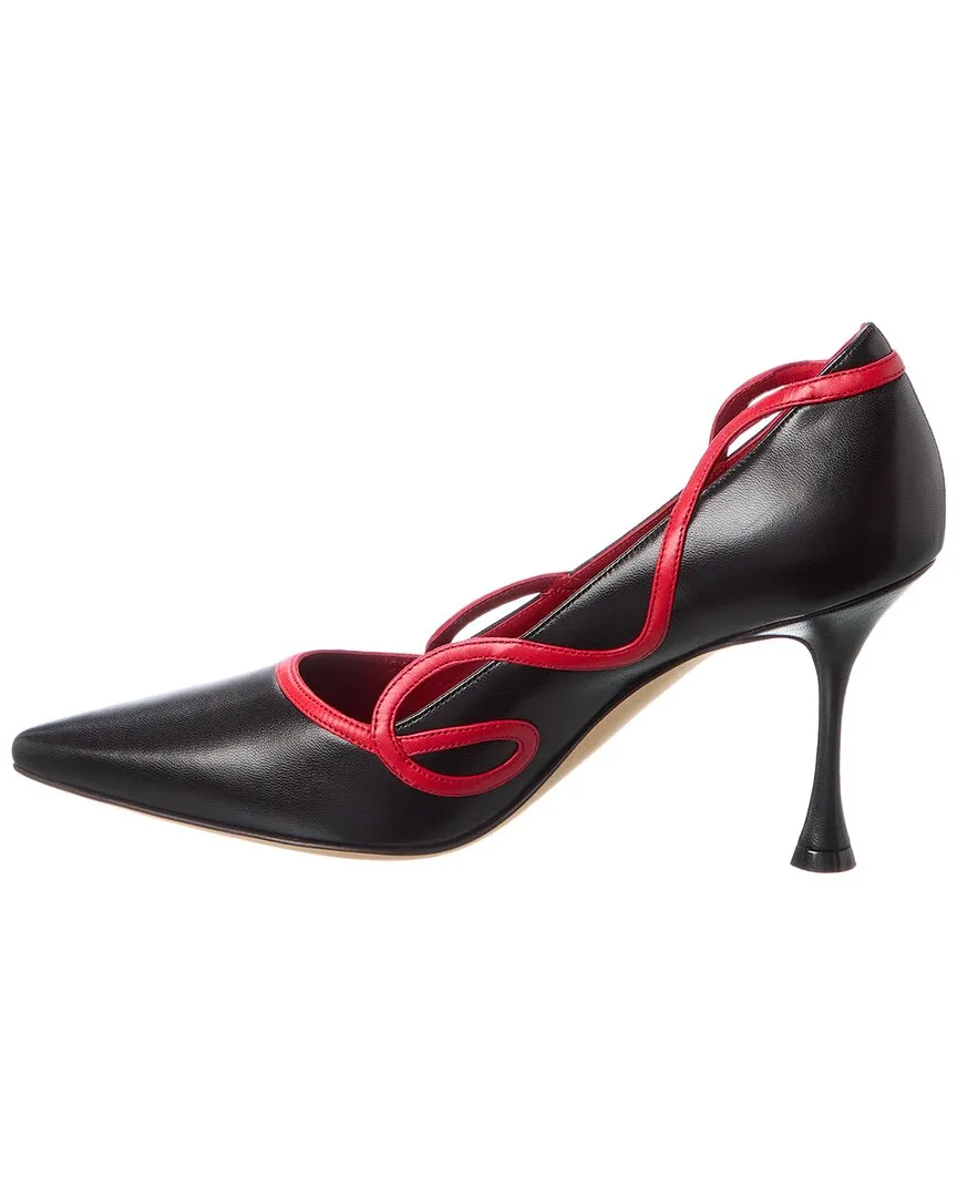 Manolo Blahnik Ansaki 90 Leather Pump