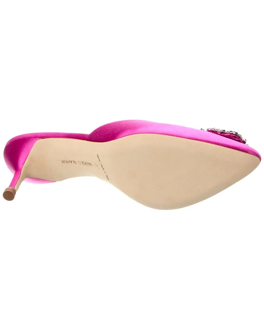Manolo Blahnik Hangisimu 50 Satin Slingback Pump