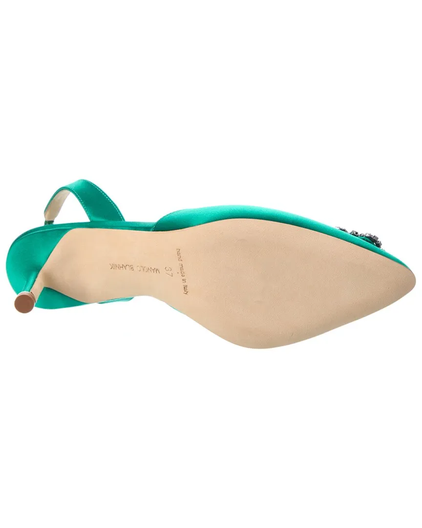 Manolo Blahnik Hangisli 70 Satin Slingback Pump
