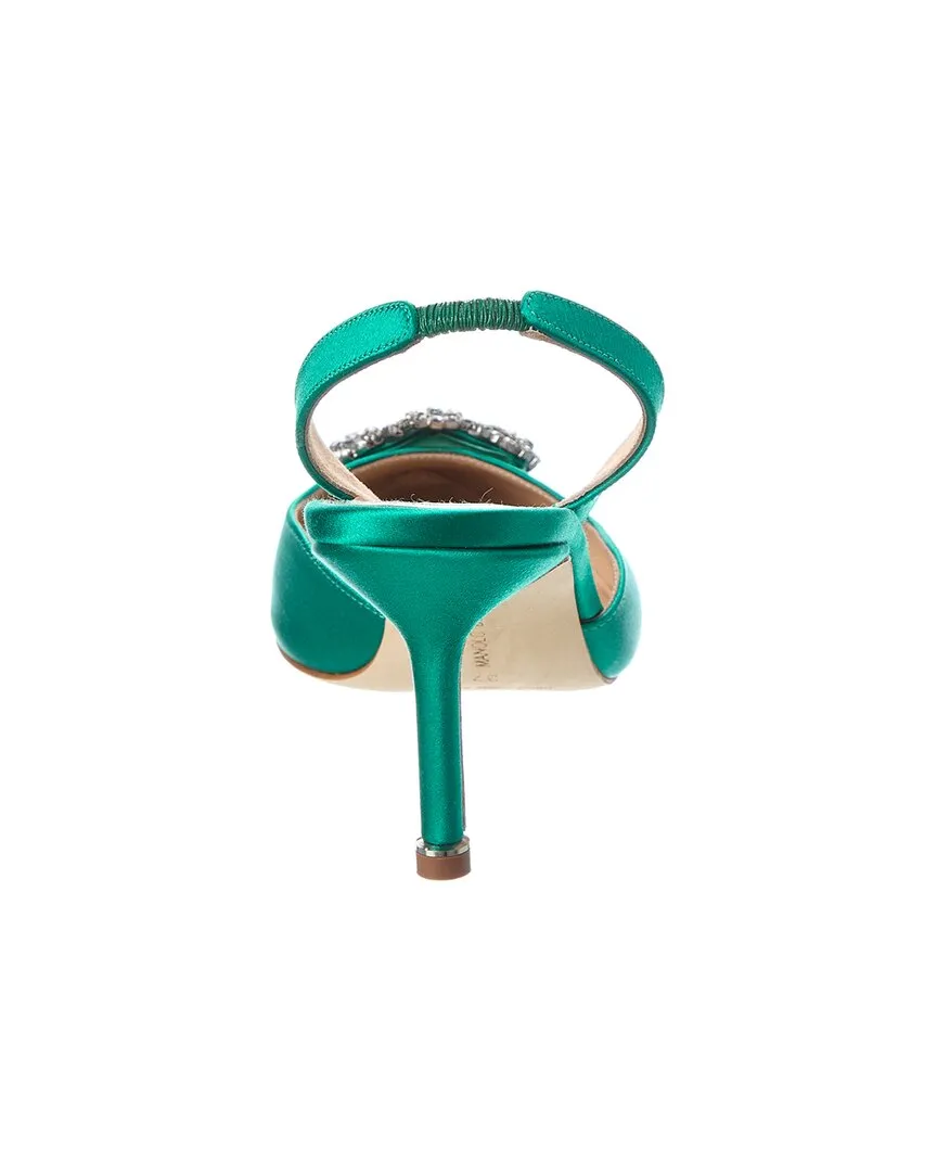 Manolo Blahnik Hangisli 70 Satin Slingback Pump