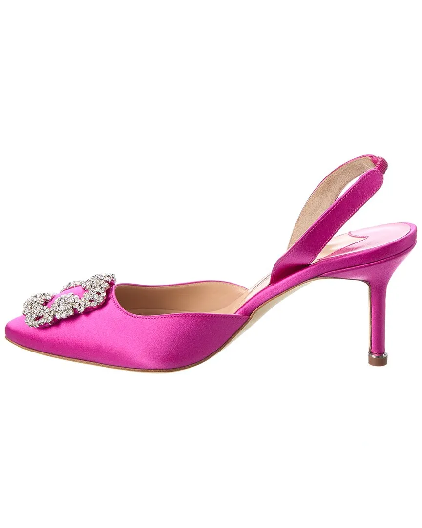 Manolo Blahnik Hangisli 70 Satin Slingback Pump