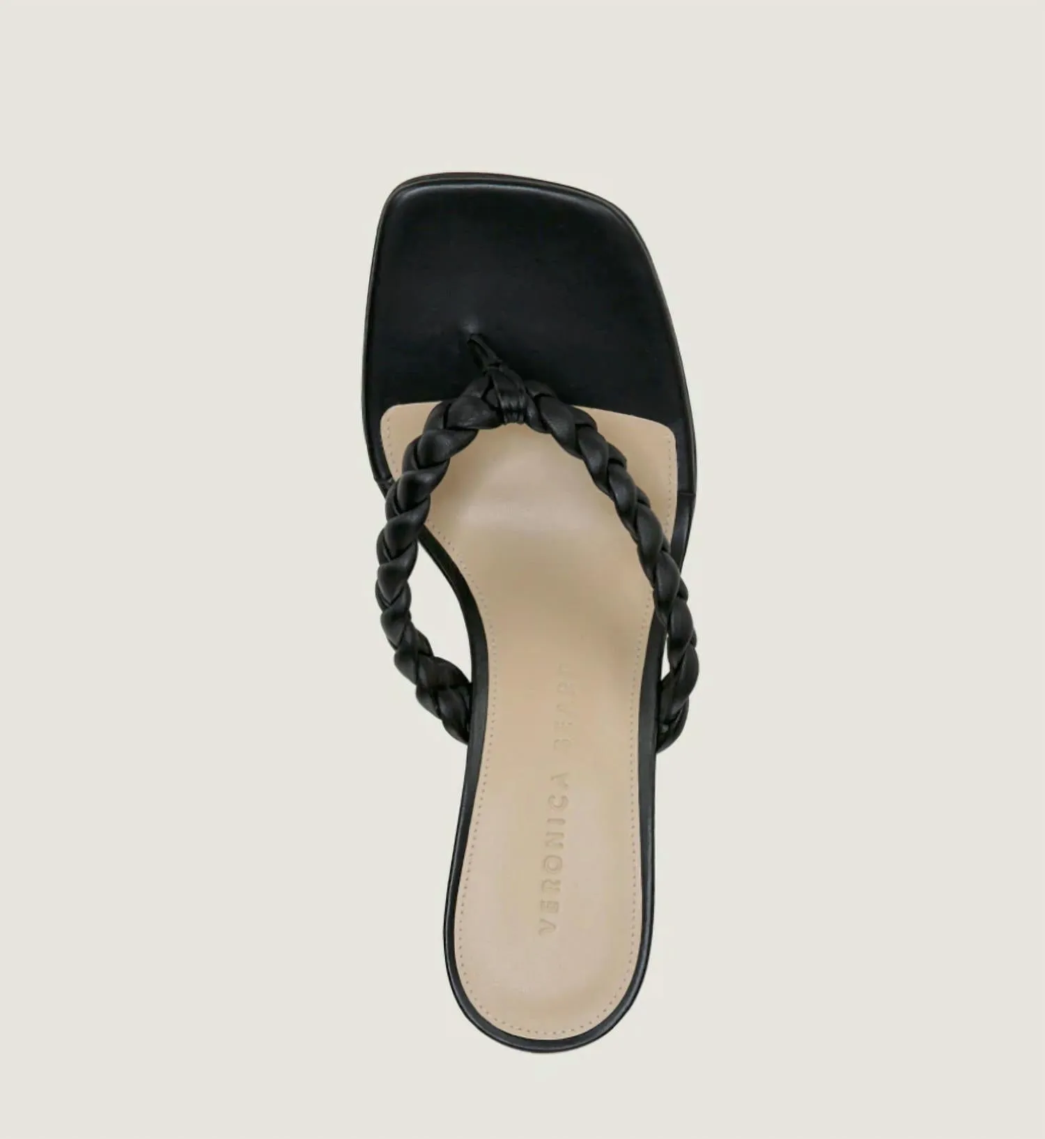 Marissa Kitten-Heel Braided Sandal In Black