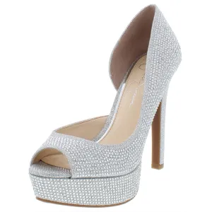 Martella2 Womens Metallic Evening D'Orsay Heels