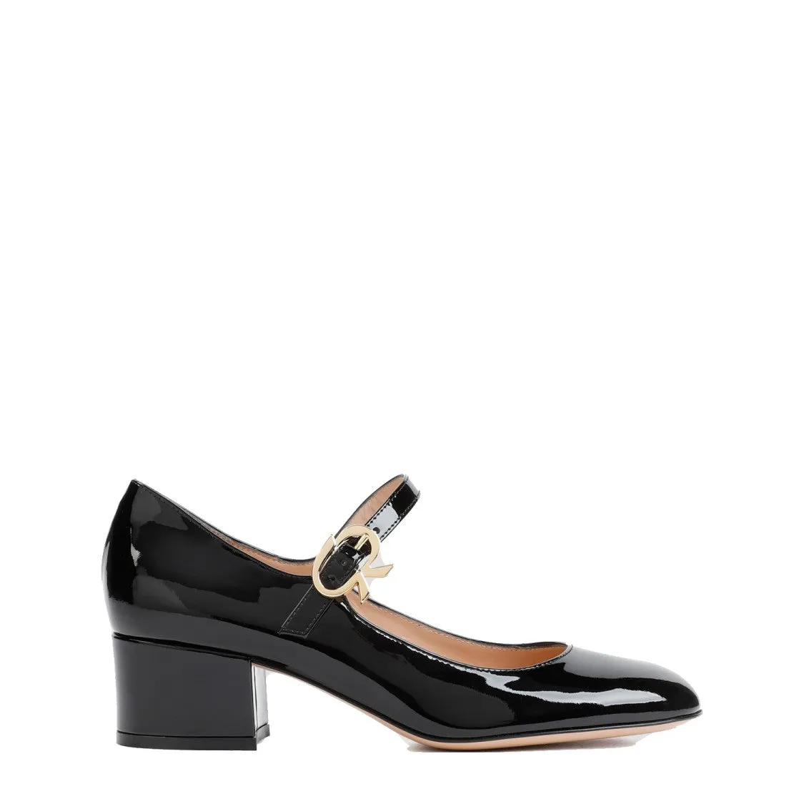 Mary Ribbon Black Patent Leather Pumps