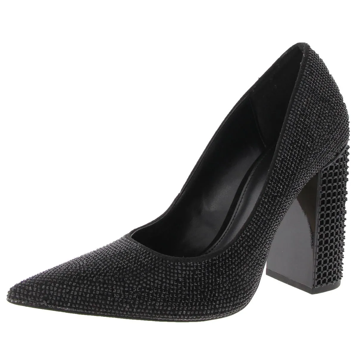 MAXINE Womens Rhinestone Manmade Block Heels