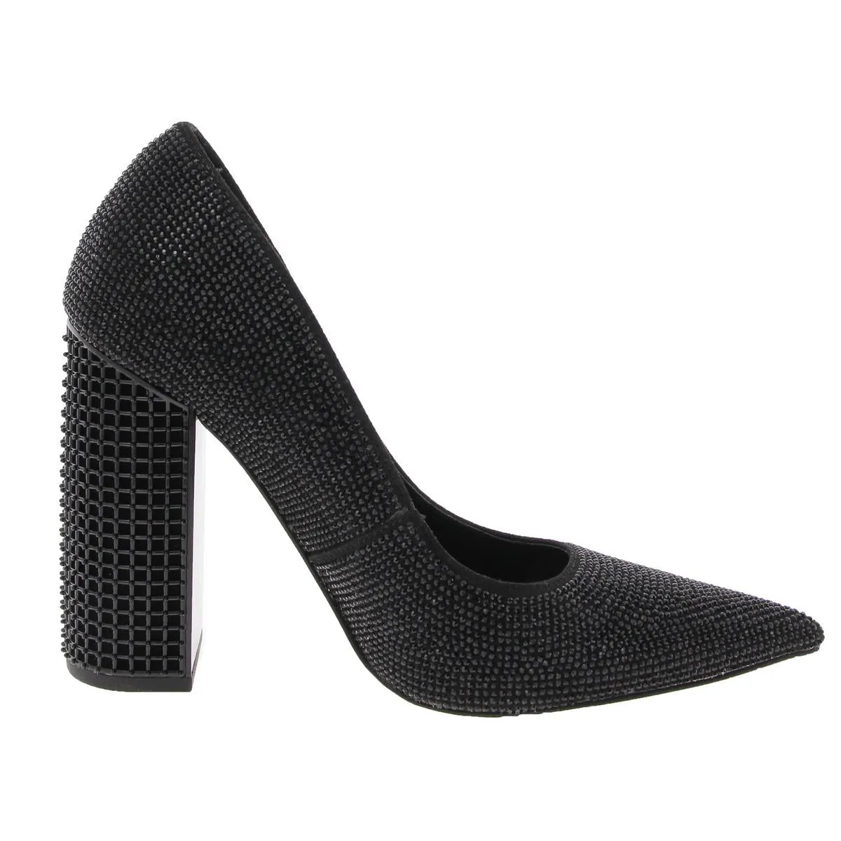 MAXINE Womens Rhinestone Manmade Block Heels
