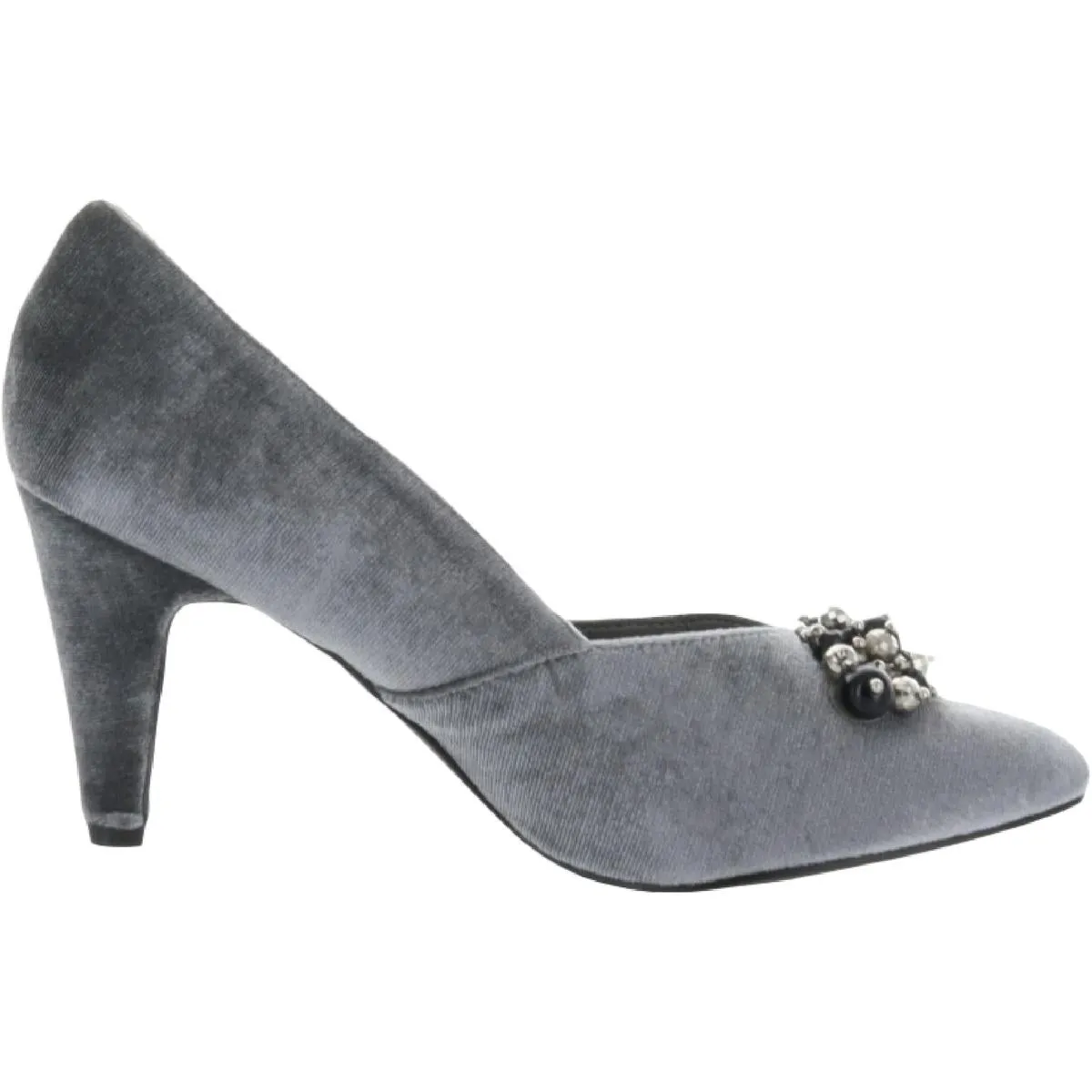 May Womens Velvet Embellished Dress Heels