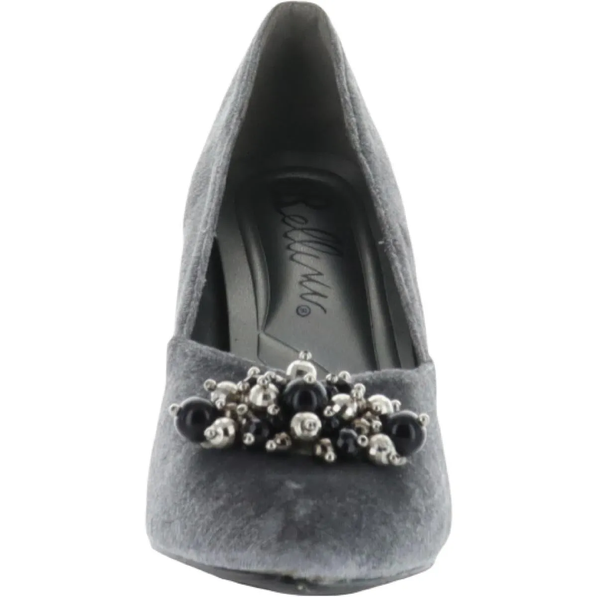 May Womens Velvet Embellished Dress Heels