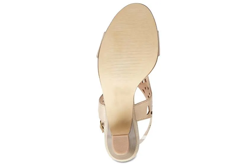 Maze Heel in Neutral Leather