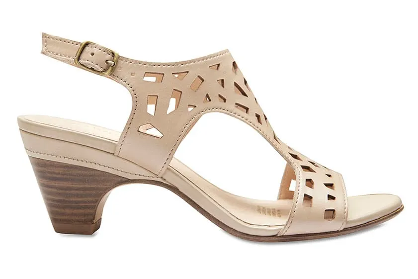 Maze Heel in Neutral Leather