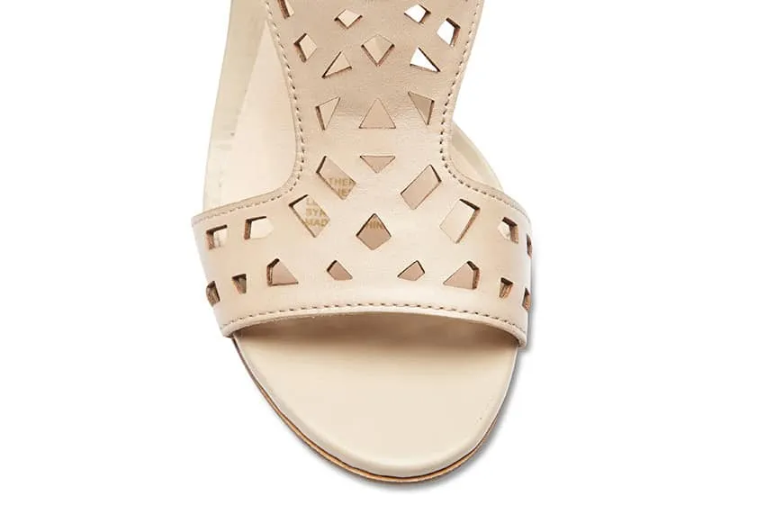 Maze Heel in Neutral Leather