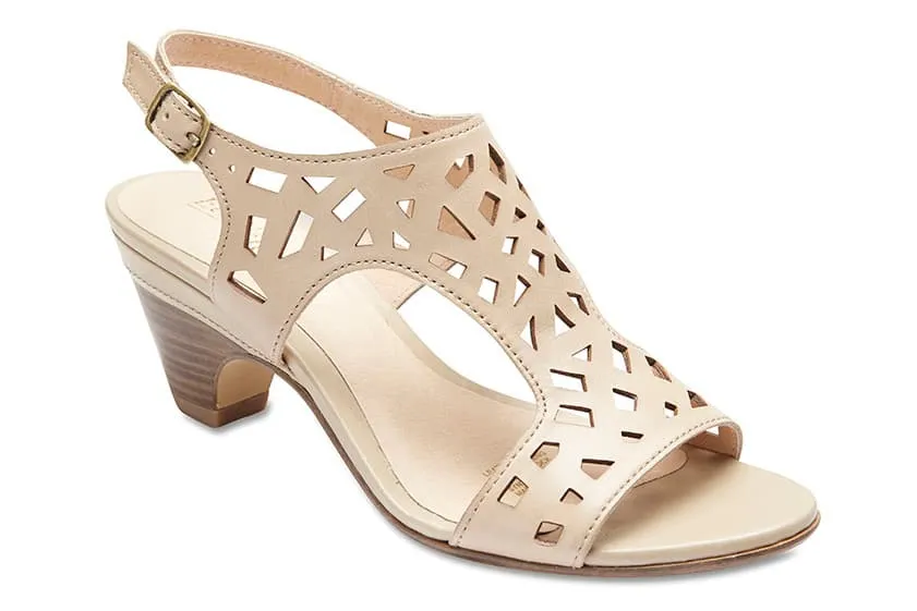 Maze Heel in Neutral Leather