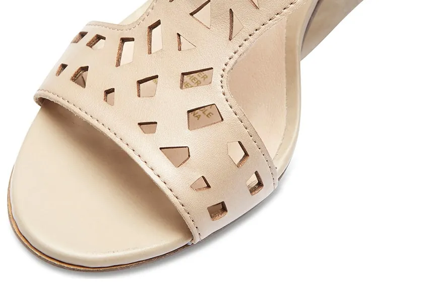 Maze Heel in Neutral Leather