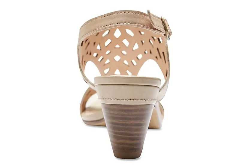 Maze Heel in Neutral Leather