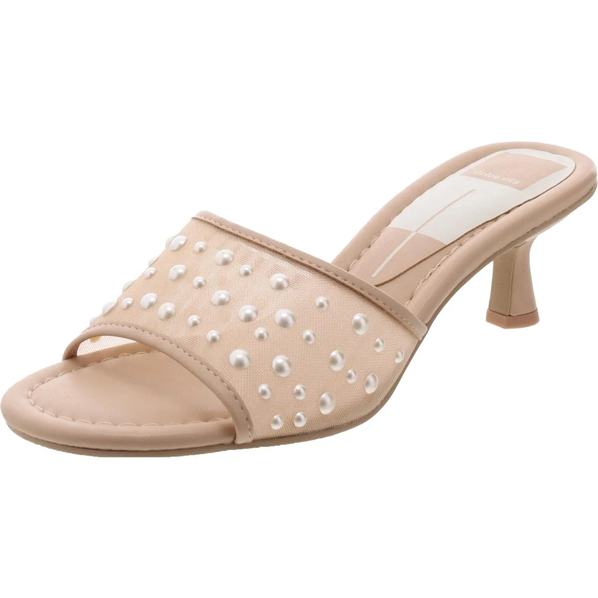 MEEZA PEARL Womens Embellished Man Made Kitten Heels