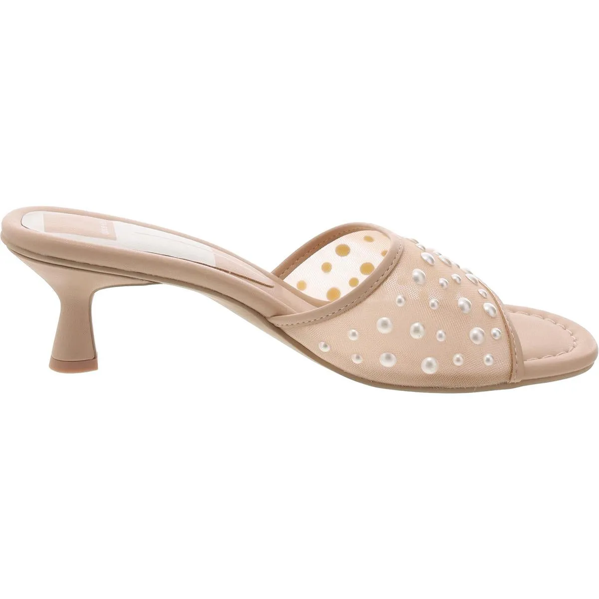 MEEZA PEARL Womens Embellished Man Made Kitten Heels