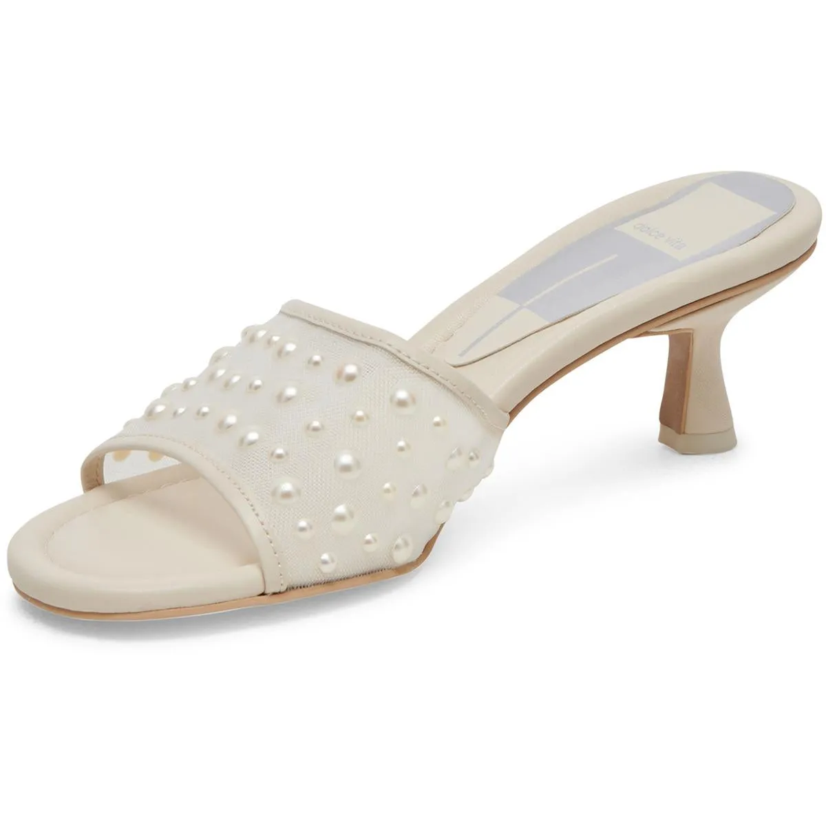 MEEZA PEARL Womens Embellished Man Made Kitten Heels