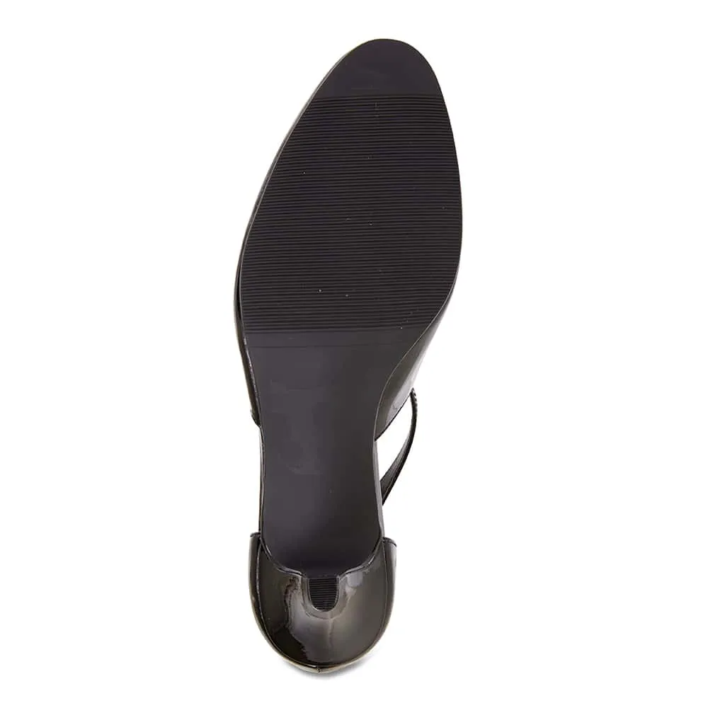 Melody Heel in Black Patent