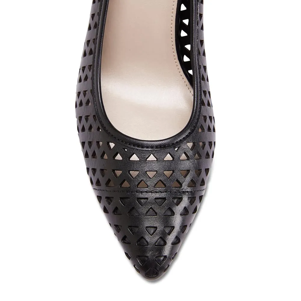 Melrose Heel in Black Leather