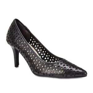 Melrose Heel in Black Leather