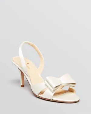 Micah Satin Bow Sandal In Ivory