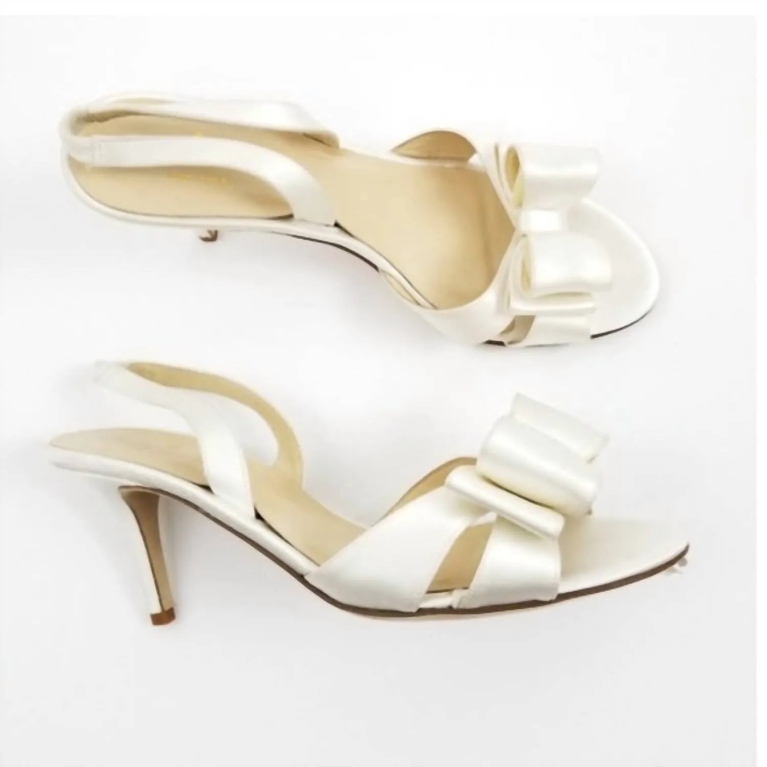 Micah Satin Bow Sandal In Ivory