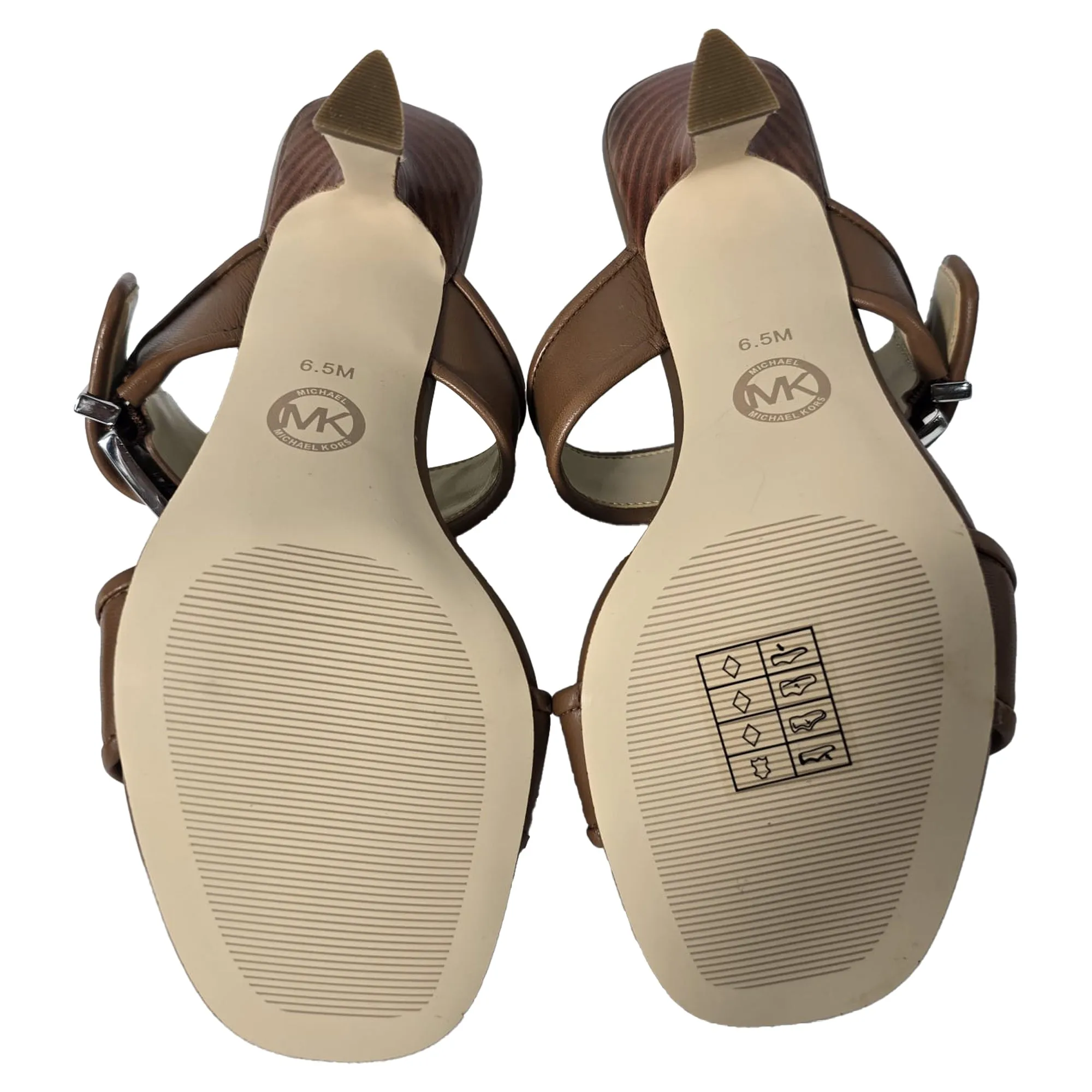 Michael Kors Colby Heeled Sandals in Brown Leather