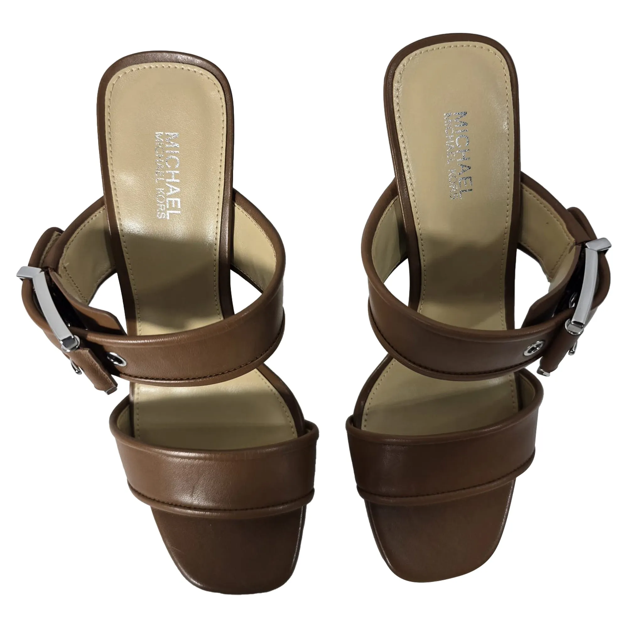 Michael Kors Colby Heeled Sandals in Brown Leather