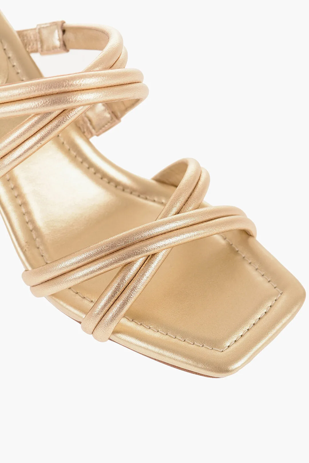 Michael Kors Michael Metallic Leather Corrine Sandals With Heel 9Cm
