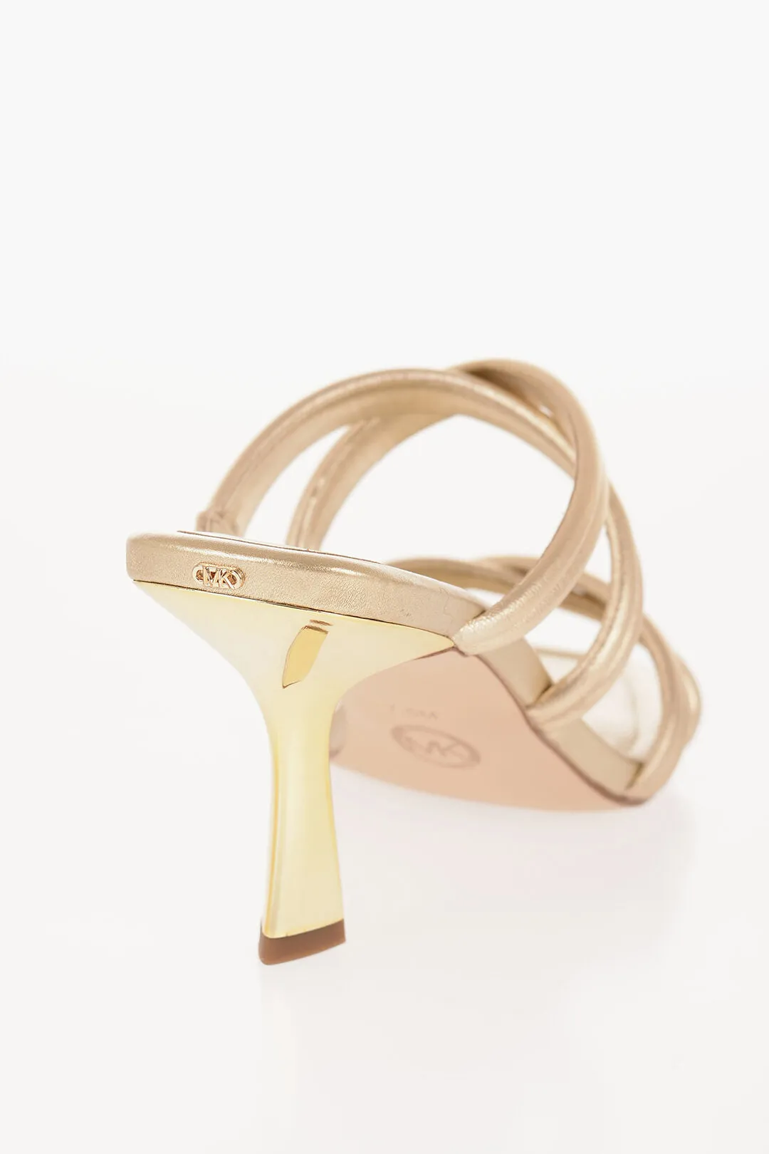 Michael Kors Michael Metallic Leather Corrine Sandals With Heel 9Cm