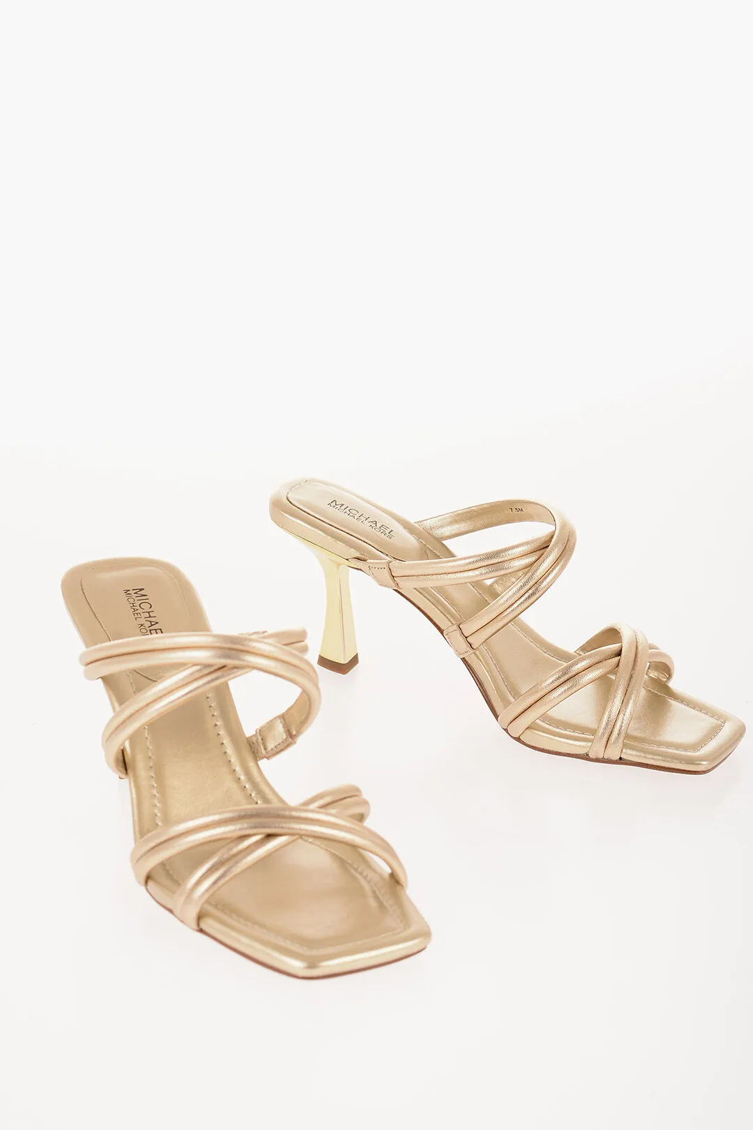 Michael Kors Michael Metallic Leather Corrine Sandals With Heel 9Cm