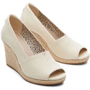 Michelle Womens Canvas Peep Toe Wedge Heels