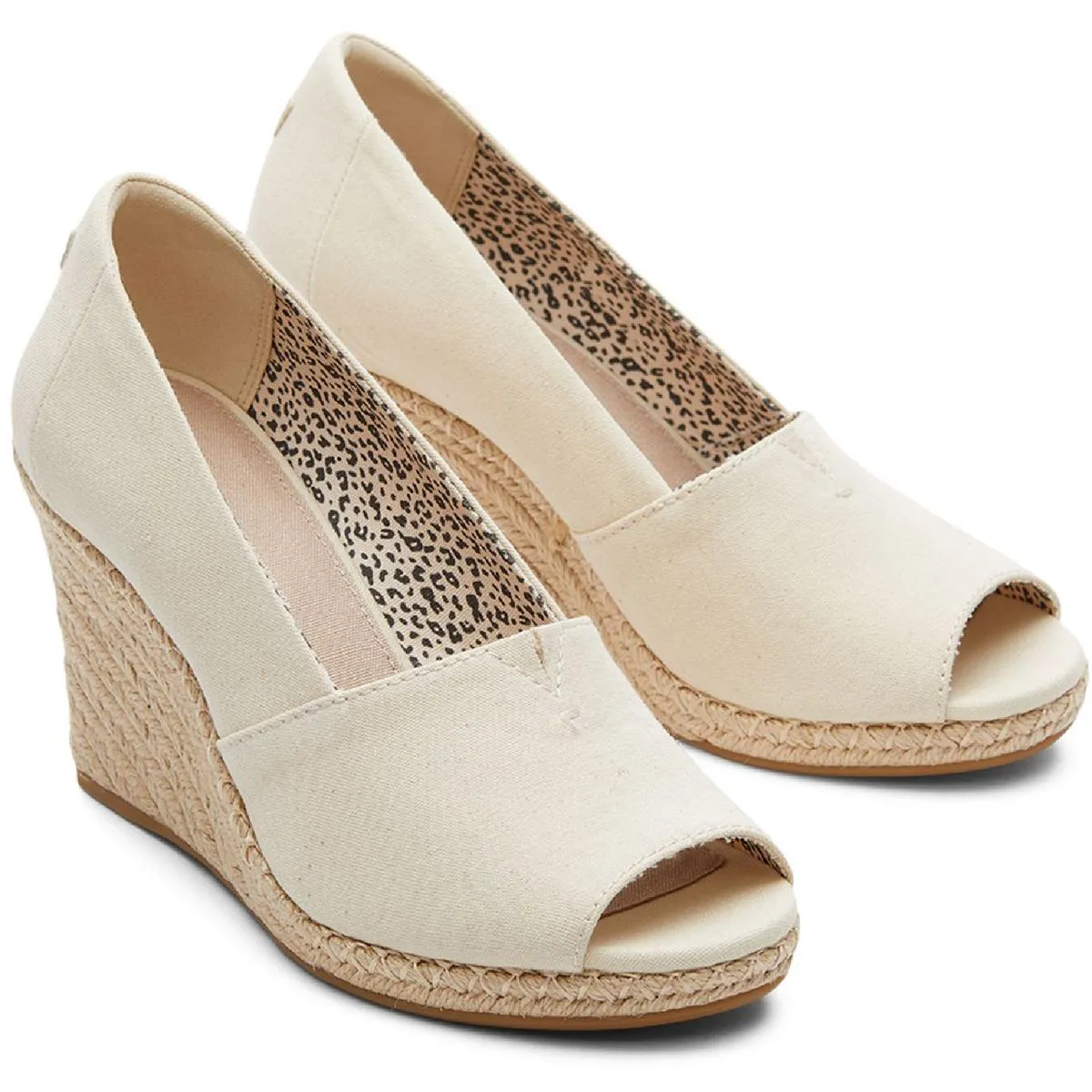 Michelle Womens Canvas Peep Toe Wedge Heels