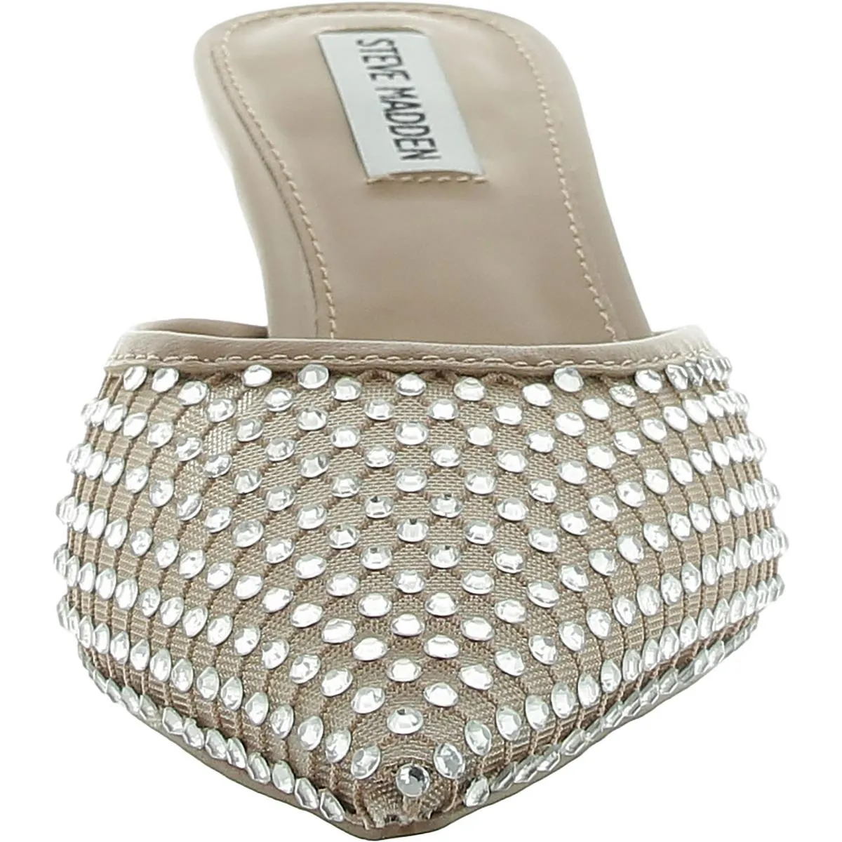 Micki Womens Mesh Rhinestone Kitten Heels