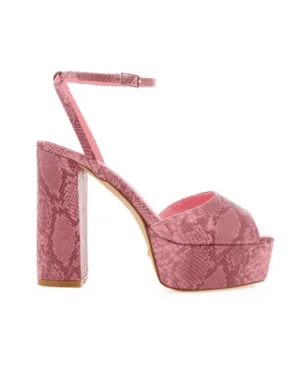 Milania Platform Heels In Rose Python